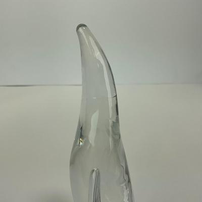 -171- VIKING | Clear Glass Mid Century Penguin Figure | Marked