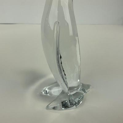 -171- VIKING | Clear Glass Mid Century Penguin Figure | Marked