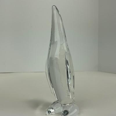 -171- VIKING | Clear Glass Mid Century Penguin Figure | Marked