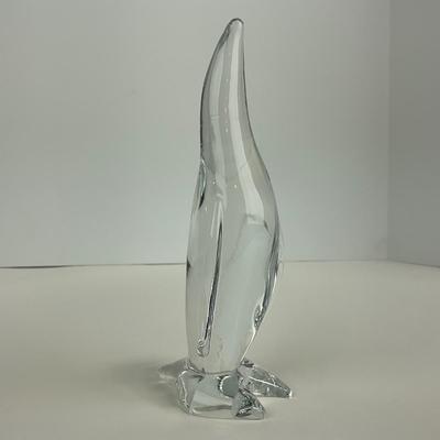 -171- VIKING | Clear Glass Mid Century Penguin Figure | Marked
