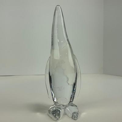 -171- VIKING | Clear Glass Mid Century Penguin Figure | Marked