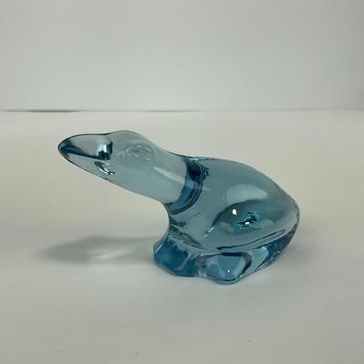 -172- FOSTORIA | Light blue Frog Figure | Marked