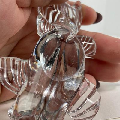 -173- ART GLASS | Clear Glass Gold Fish Figure
