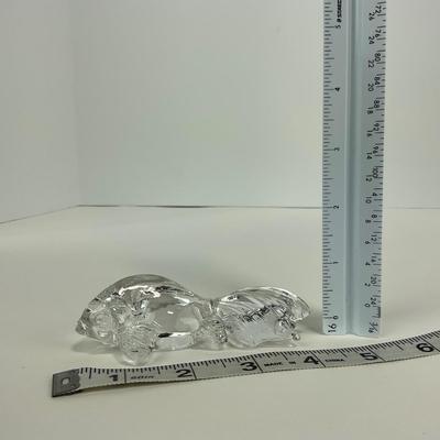 -173- ART GLASS | Clear Glass Gold Fish Figure