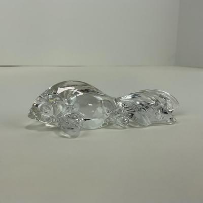-173- ART GLASS | Clear Glass Gold Fish Figure