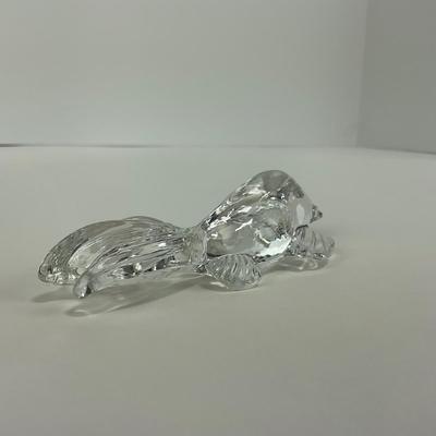 -173- ART GLASS | Clear Glass Gold Fish Figure