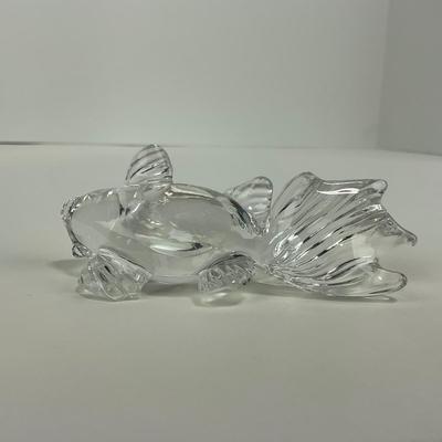 -173- ART GLASS | Clear Glass Gold Fish Figure