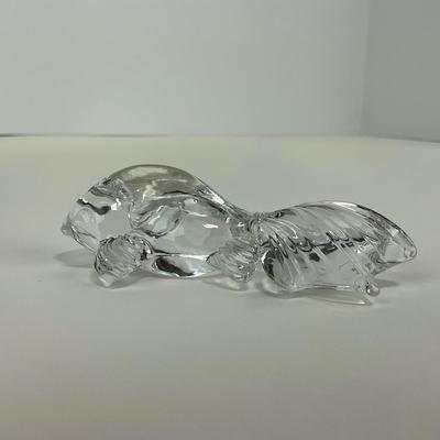 -173- ART GLASS | Clear Glass Gold Fish Figure