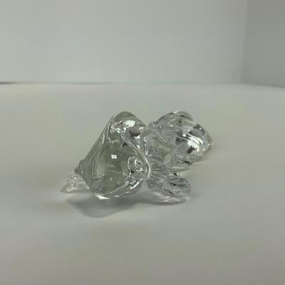 -173- ART GLASS | Clear Glass Gold Fish Figure