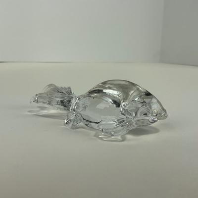-173- ART GLASS | Clear Glass Gold Fish Figure