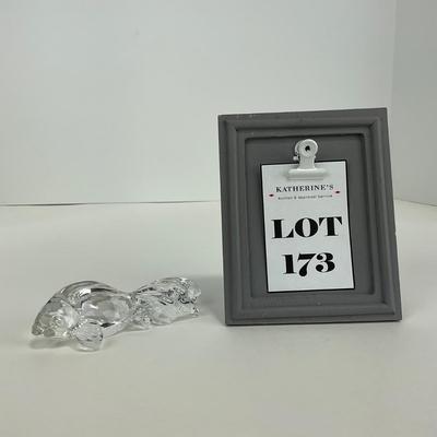-173- ART GLASS | Clear Glass Gold Fish Figure