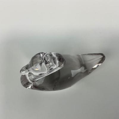 -174- ART GLASS | Clear Glass Swan Figure