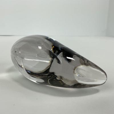 -174- ART GLASS | Clear Glass Swan Figure