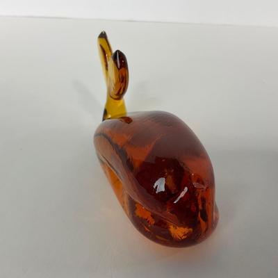 -175- VIKING | Amber Glass Whale Figure