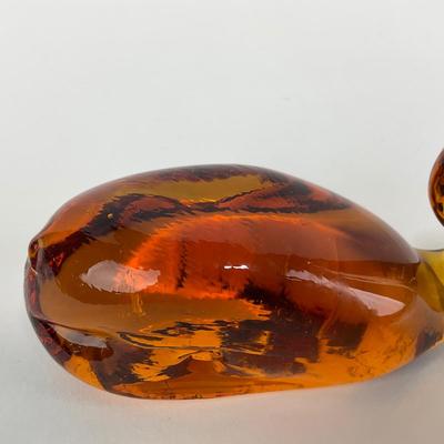 -175- VIKING | Amber Glass Whale Figure