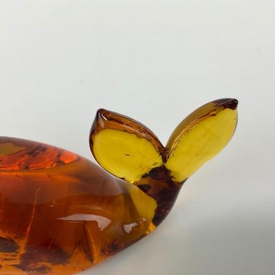 -175- VIKING | Amber Glass Whale Figure