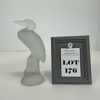 -176- COLLECTIBLE | Frosted Clear Glass Crane Figure