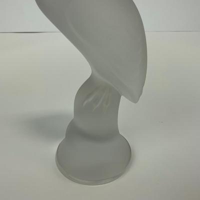 -176- COLLECTIBLE | Frosted Clear Glass Crane Figure