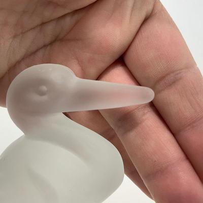 -176- COLLECTIBLE | Frosted Clear Glass Crane Figure