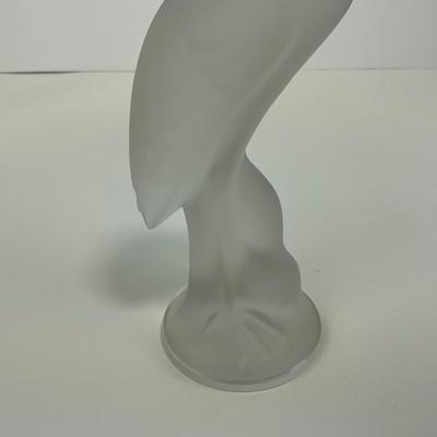 -176- COLLECTIBLE | Frosted Clear Glass Crane Figure
