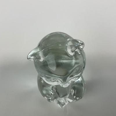 -180- FENTON | Clear Glass Bear Figure | Marked