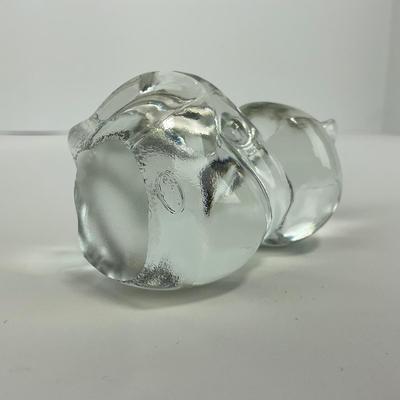 -180- FENTON | Clear Glass Bear Figure | Marked