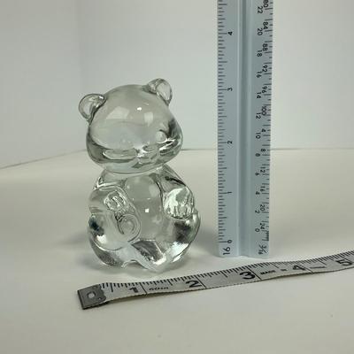 -180- FENTON | Clear Glass Bear Figure | Marked