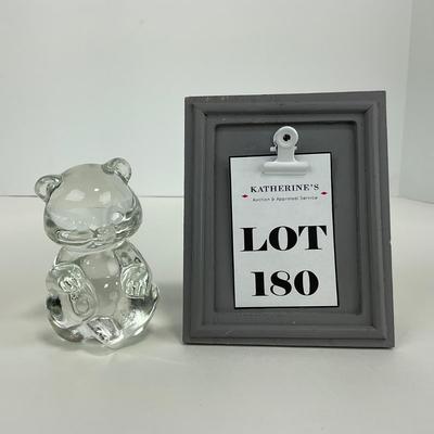 -180- FENTON | Clear Glass Bear Figure | Marked