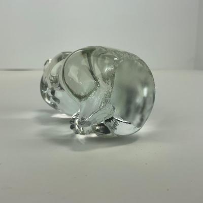 -180- FENTON | Clear Glass Bear Figure | Marked