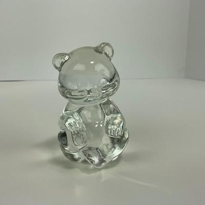 -180- FENTON | Clear Glass Bear Figure | Marked