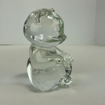 -180- FENTON | Clear Glass Bear Figure | Marked