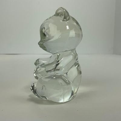 -180- FENTON | Clear Glass Bear Figure | Marked