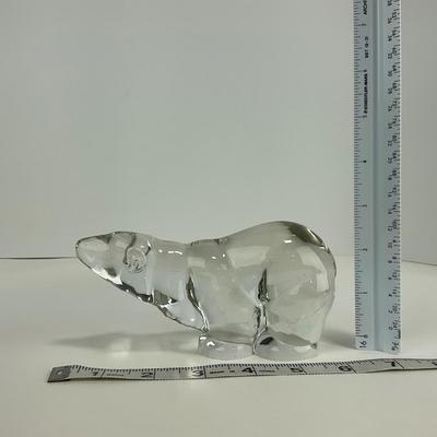 -181- ART GLASS | Clear Glass Polar Bear Figure