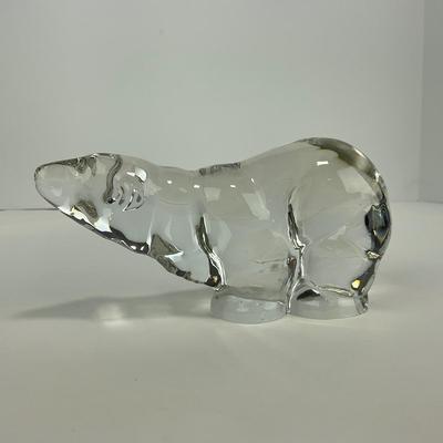 -181- ART GLASS | Clear Glass Polar Bear Figure
