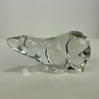 -181- ART GLASS | Clear Glass Polar Bear Figure