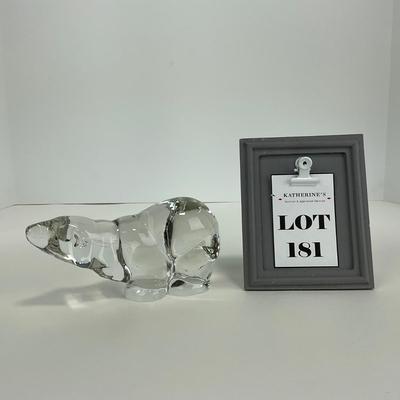 -181- ART GLASS | Clear Glass Polar Bear Figure