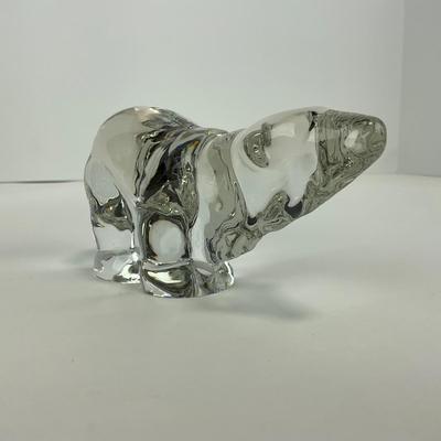 -181- ART GLASS | Clear Glass Polar Bear Figure