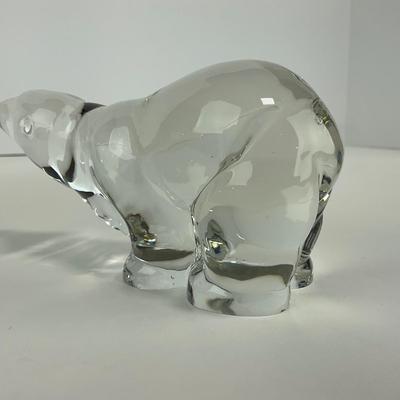 -181- ART GLASS | Clear Glass Polar Bear Figure
