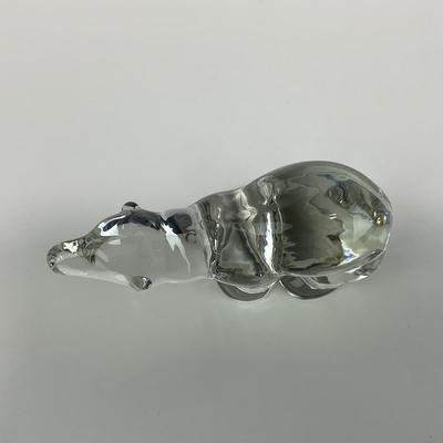 -181- ART GLASS | Clear Glass Polar Bear Figure