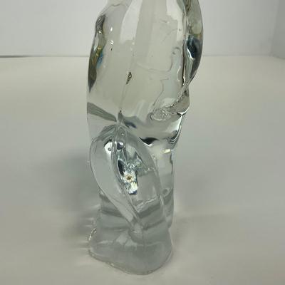 -182- VIKING | By Dalzell Clear Glass Cat | Marked