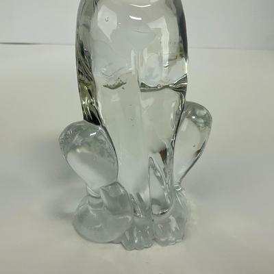-182- VIKING | By Dalzell Clear Glass Cat | Marked