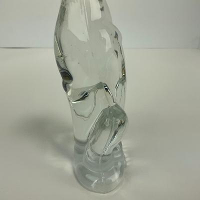-182- VIKING | By Dalzell Clear Glass Cat | Marked