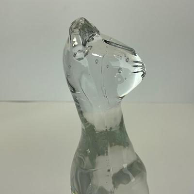 -182- VIKING | By Dalzell Clear Glass Cat | Marked