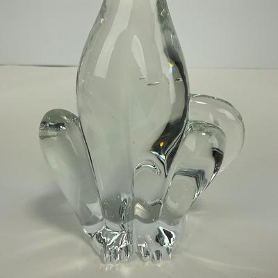 -183- VIKING | By Dalzell Clear Glass Epic Dog Figure | Marked