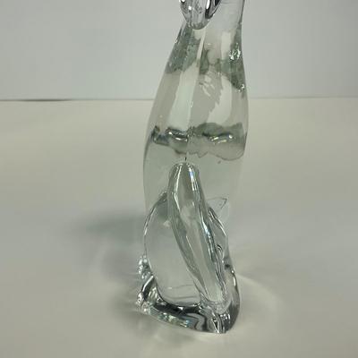-183- VIKING | By Dalzell Clear Glass Epic Dog Figure | Marked