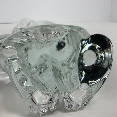 -183- VIKING | By Dalzell Clear Glass Epic Dog Figure | Marked