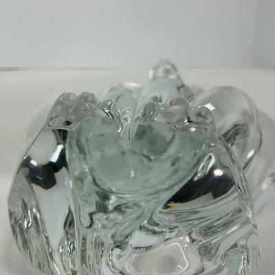 -183- VIKING | By Dalzell Clear Glass Epic Dog Figure | Marked