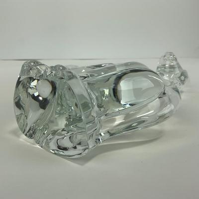 -183- VIKING | By Dalzell Clear Glass Epic Dog Figure | Marked