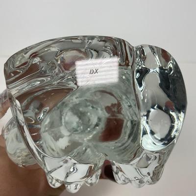-183- VIKING | By Dalzell Clear Glass Epic Dog Figure | Marked