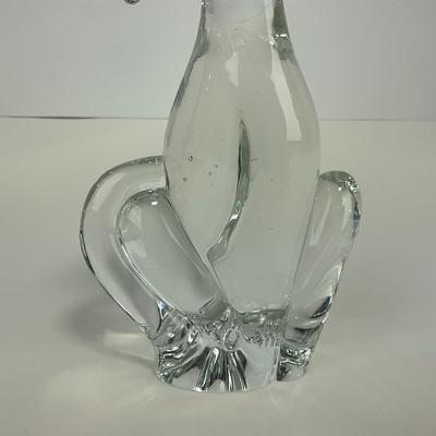 -183- VIKING | By Dalzell Clear Glass Epic Dog Figure | Marked